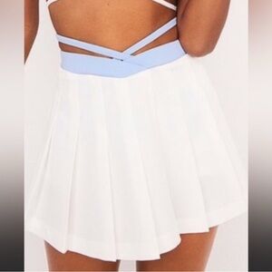 NWT For Love And Lemons White and Light Blue Skater Skirt